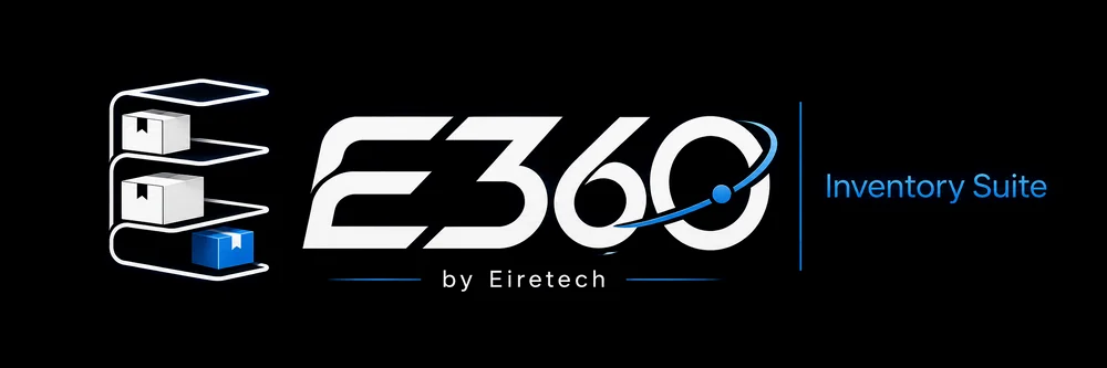 E360 Inventory Suite monochrome logo, designed by Eire Tech
