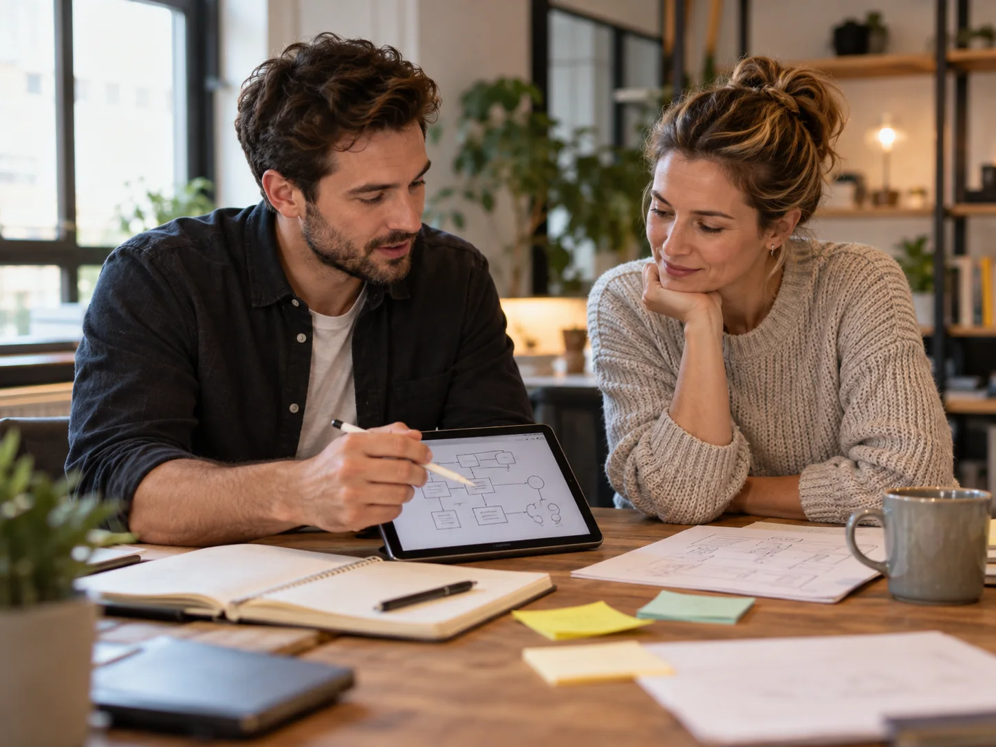 A workshop planning a custom digital solution around a business process