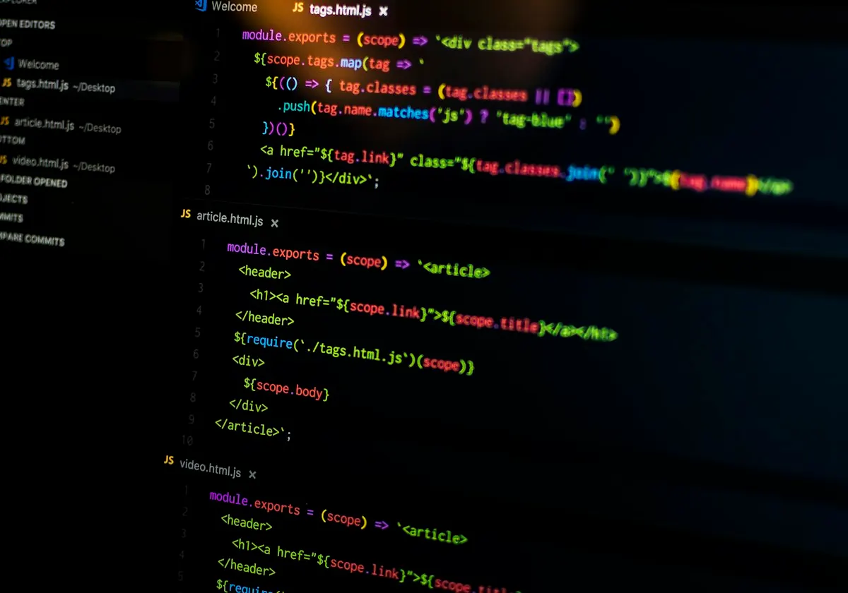 Application source code open in a code editor