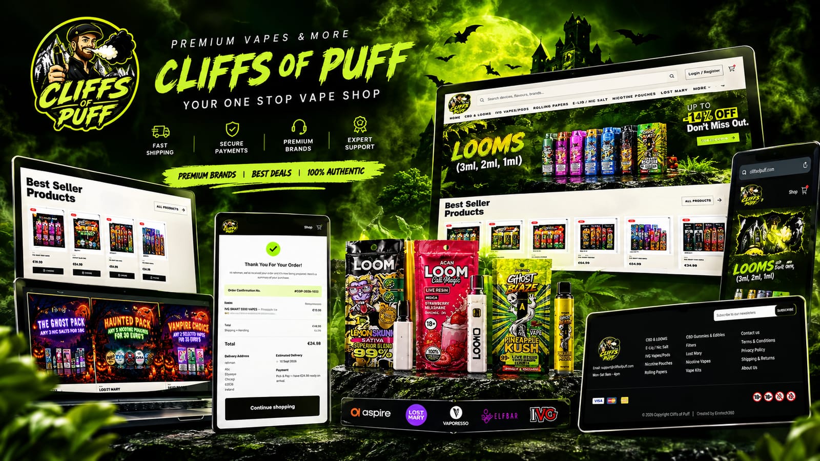 Cliffs of Puff: E-commerce · Age-restricted retail project by Eire Tech